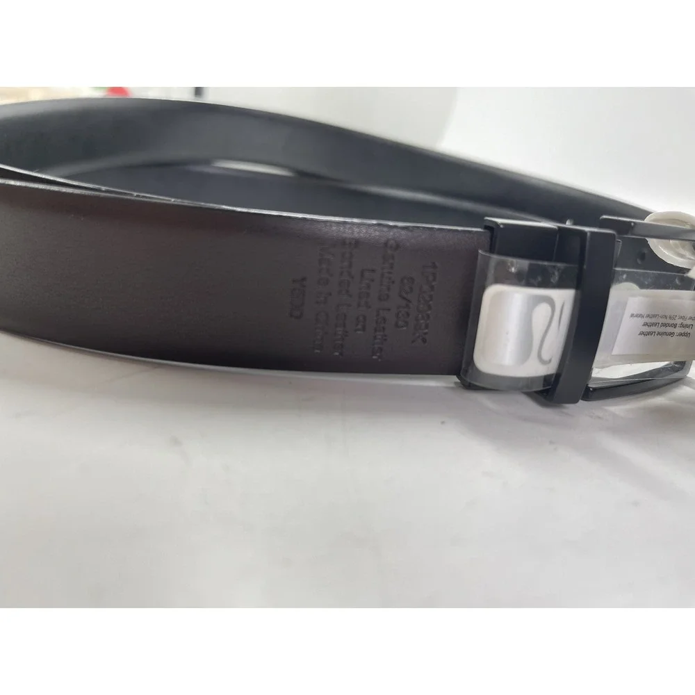 Perry Ellis Portfolio Mens Reversible Belt Size 52 Black & Brown New